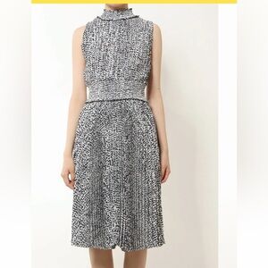 NWT pleated Nanette Lepore Dress Black & white sleeveless